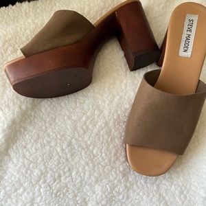 Steve Madden Brown Clogs worn twice